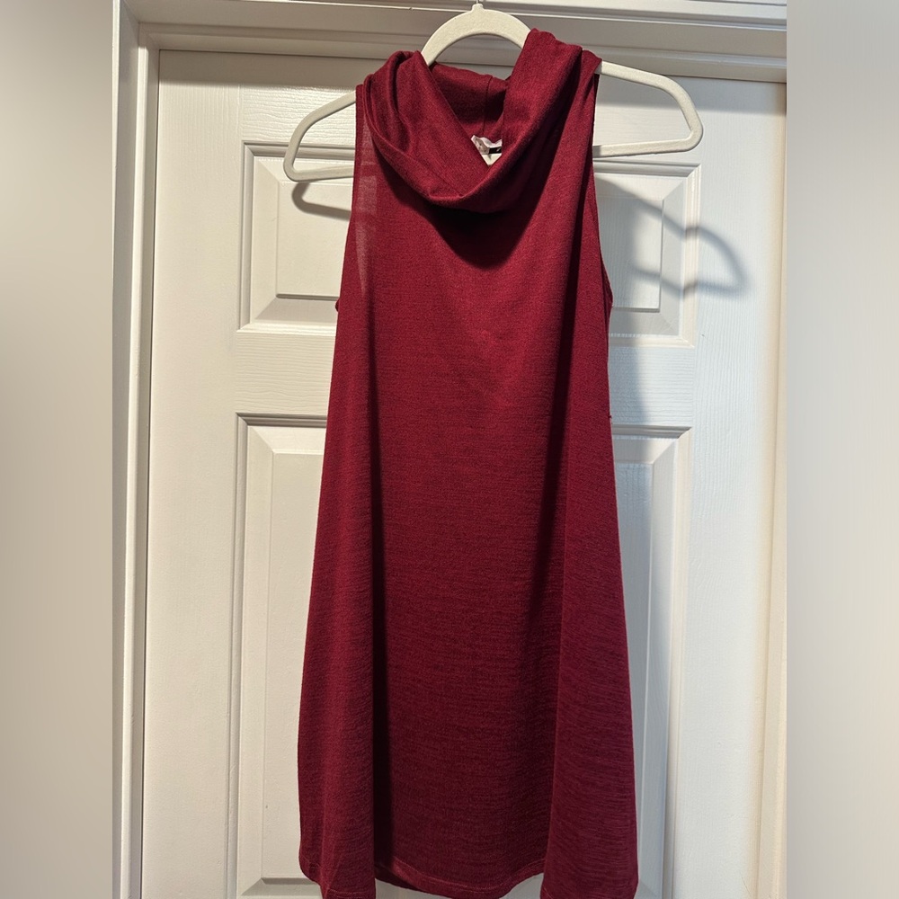 Red Cowl Neck Tank Top Dress